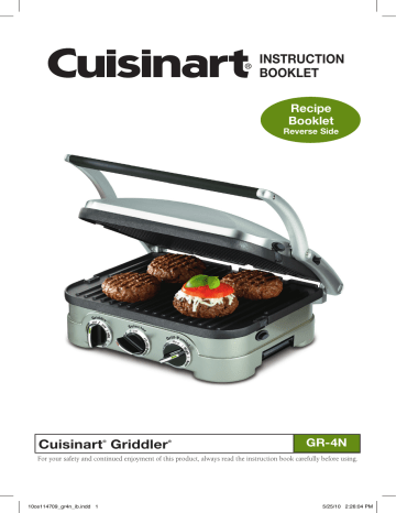 Cuisinart griddler clearance manual