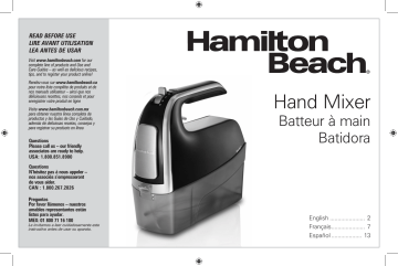 Hamilton Beach 62620 Hand Mixer User Guide | Manualzz