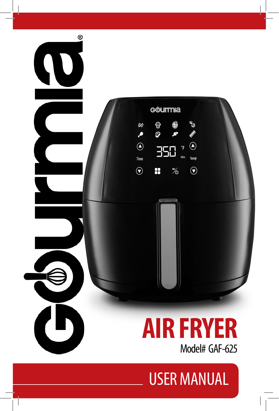 Air Fryers, Gourmia GAF685 Digital Free Fry Air Fryer- No Oil Healthy Frying  - LCD Display - 8 Presets - 1700 Watt - 6 Qt Pan - Recipe Book Included