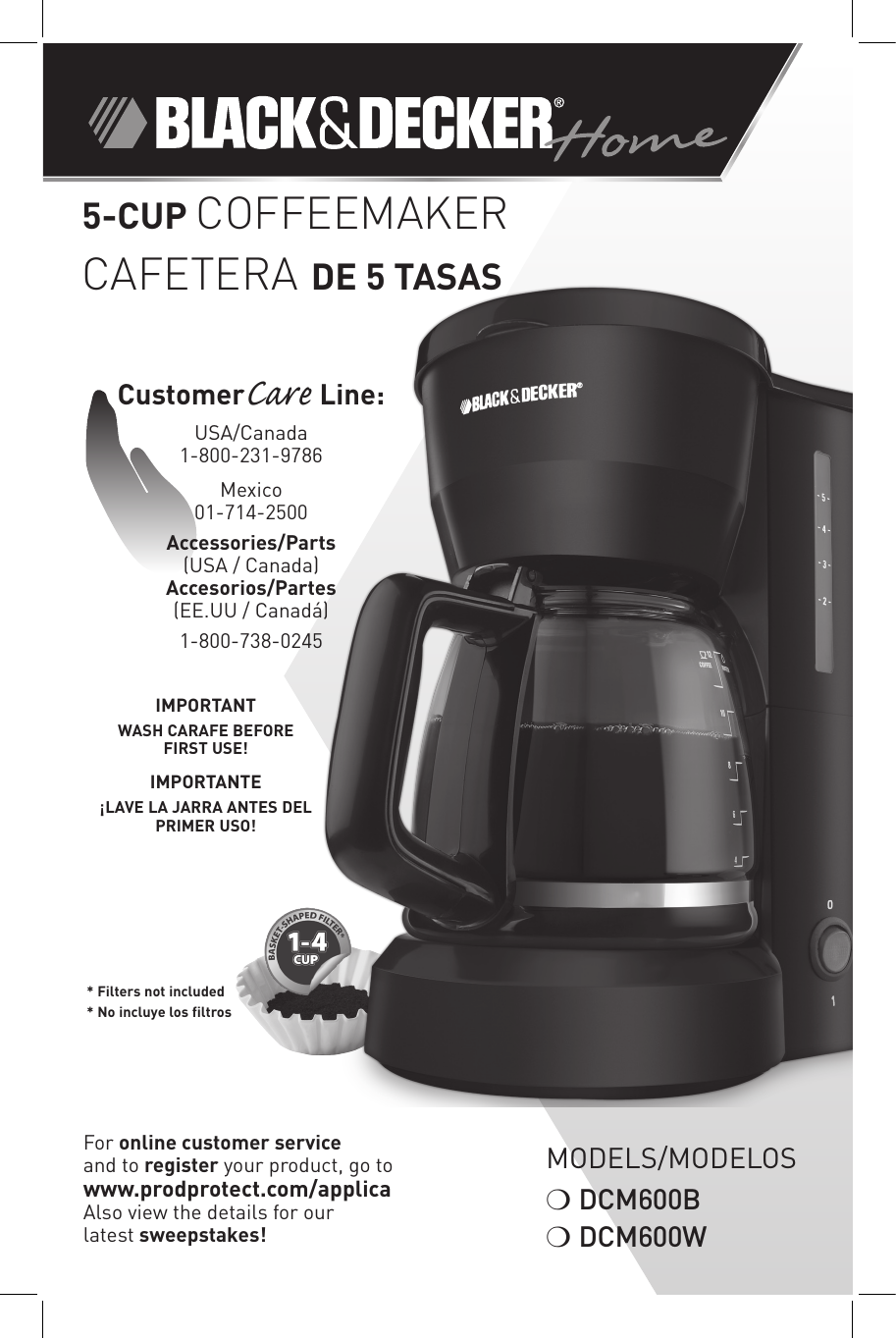 BLACK DECKER DCM600B Coffee Machine User Manual | Manualzz