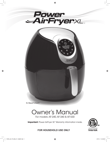 PowerXL Turbo Air Fryer User Guide