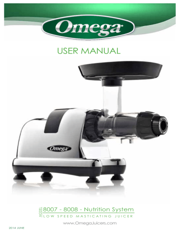 Omega J8008C Masticating Juicer User Manual | Manualzz