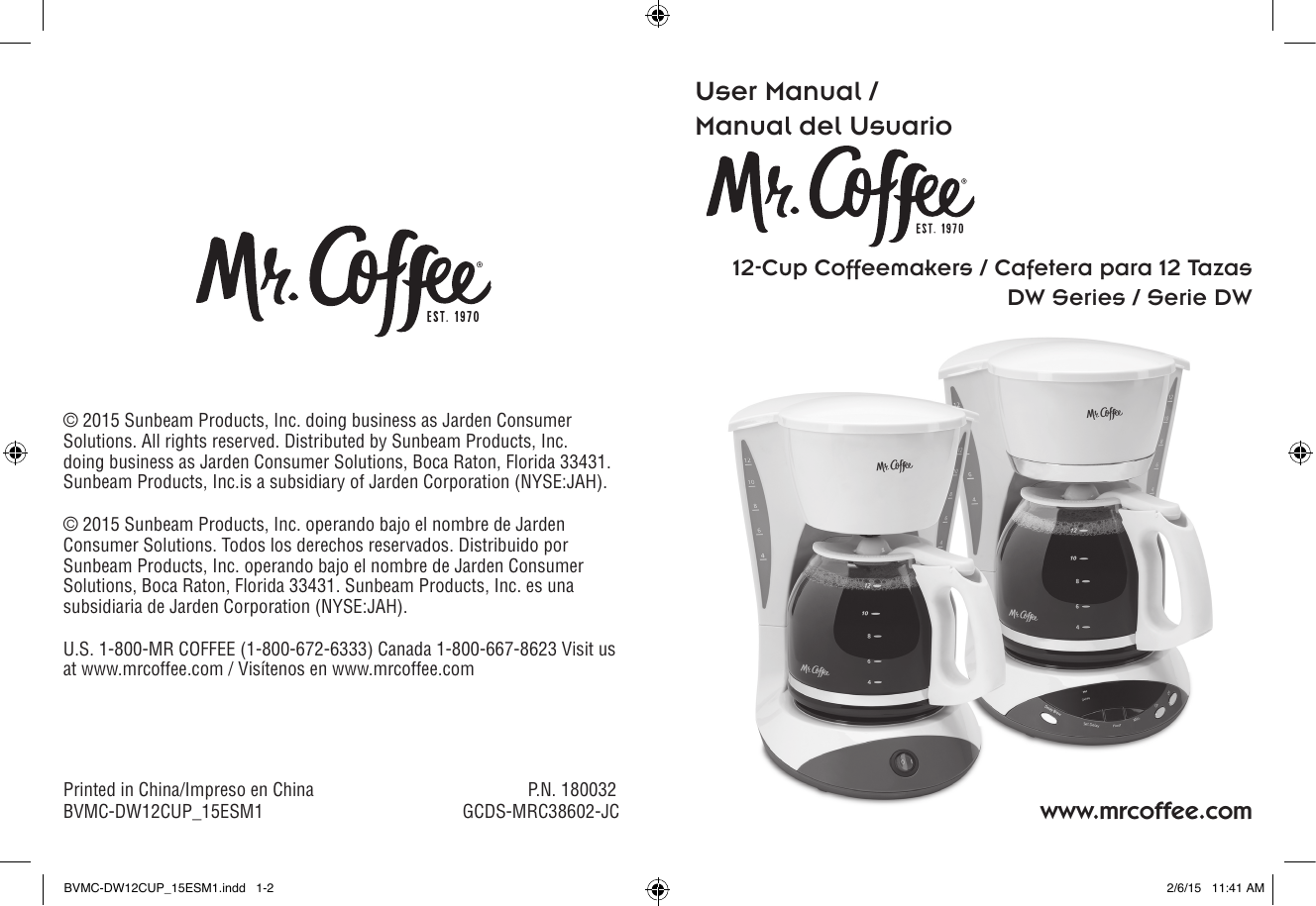 Mr. Coffee VB13-NP Coffee Machine User Manual | Manualzz