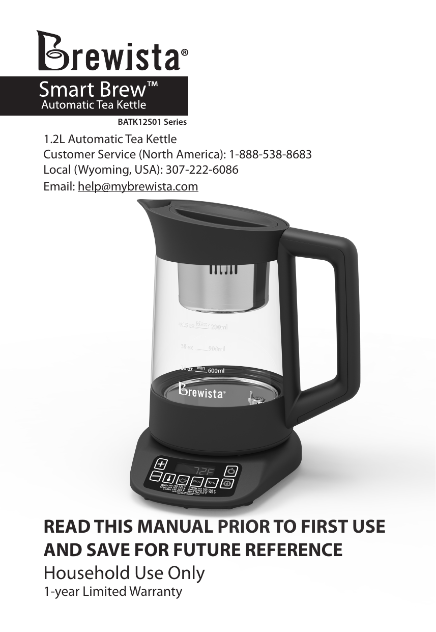 Brewista BATK12S01NA Electric Kettle User Manual Manualzz