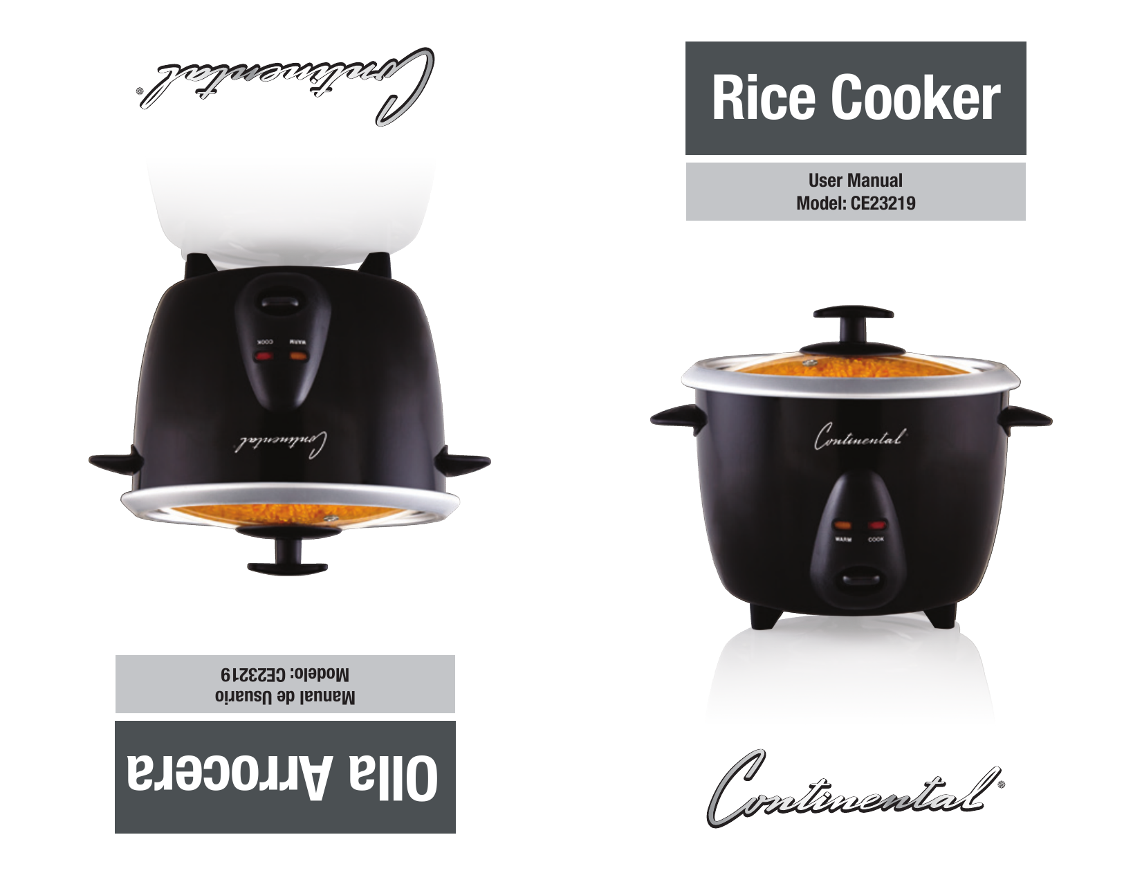 Continental Electric CE23219 Rice Cooker, 12-Cup, Black