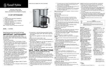 Russell Hobbs CM7000S Coffee Machine User Manual | Manualzz