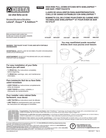 DELTA FAUCET 9178-SP-DST Touch On Kitchen Sink Faucet Installation ...