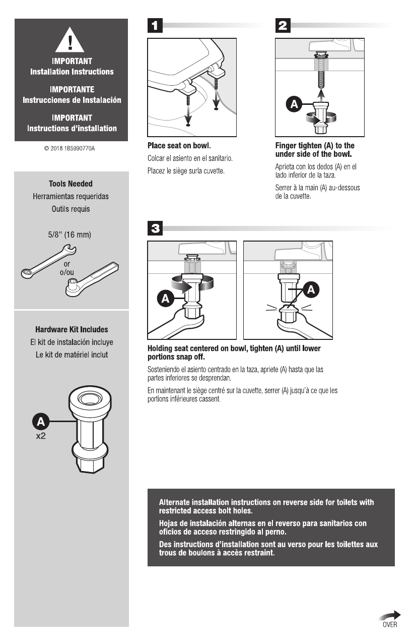 Bemis 7800TDG 000 Toilet Seat User Manual Manualzz