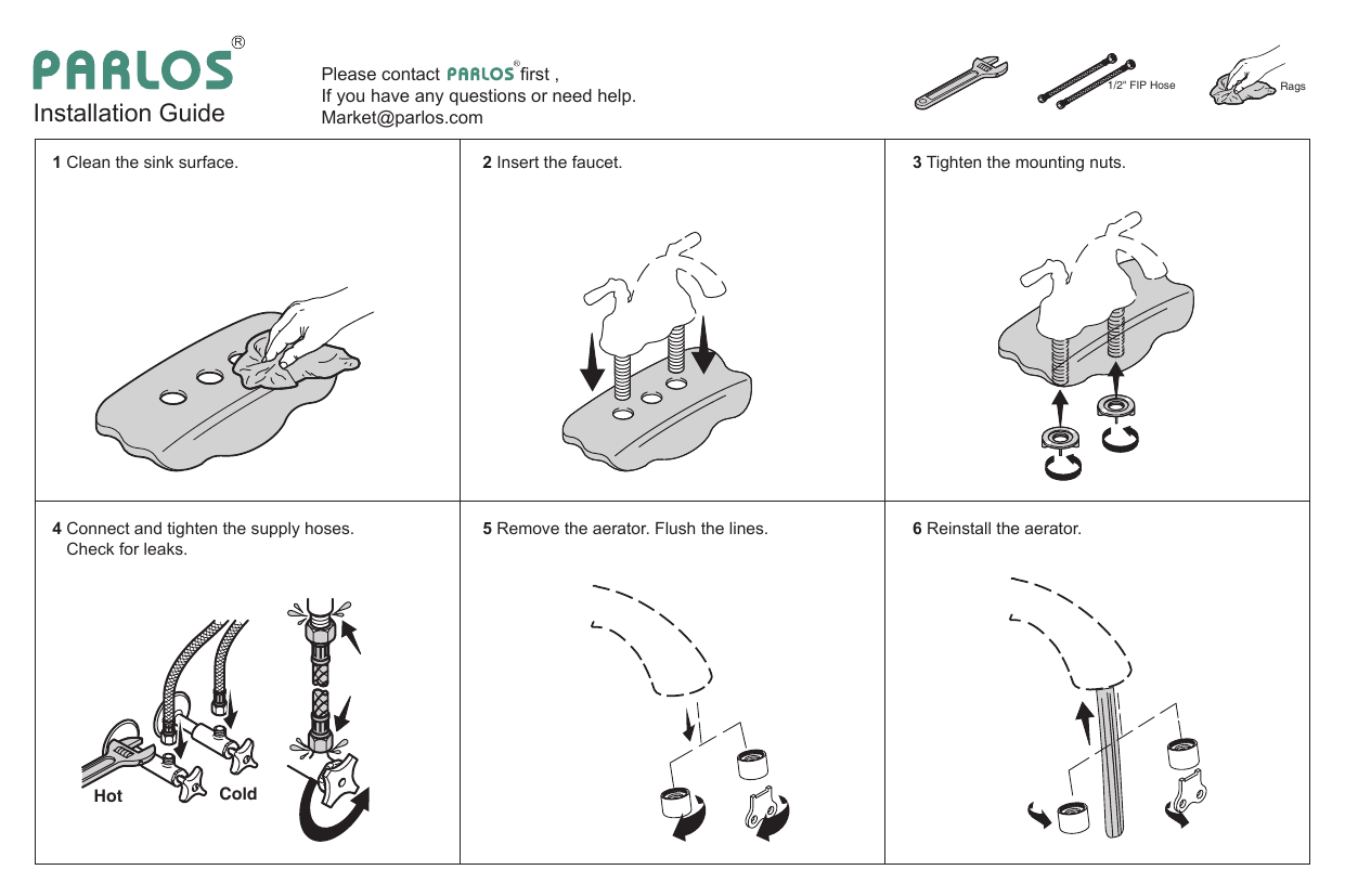 Parlos 2 Handle Bathroom Sink Faucet Touch On Faucet User Guide Manualzz