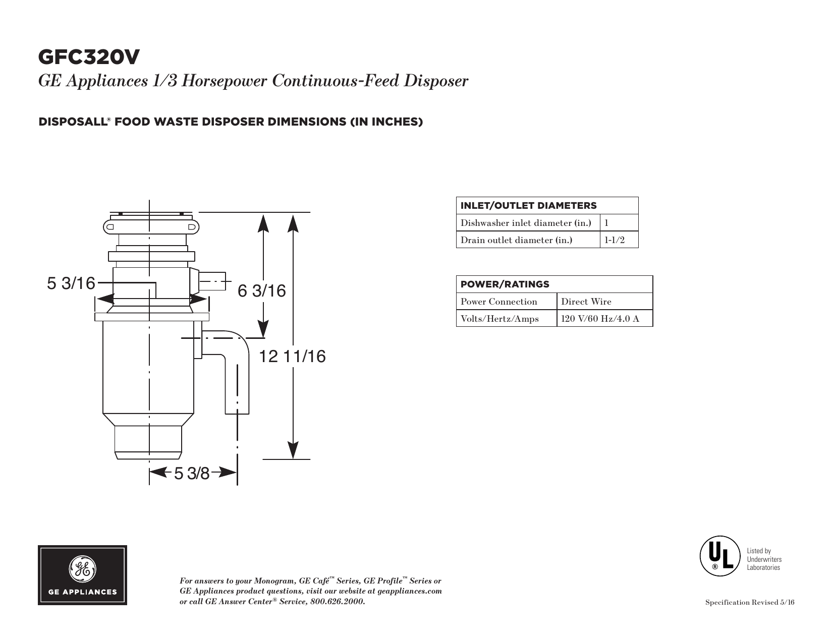 General Electric GFC320N User manual | Manualzz | Ge Garbage Disposal Wiring Diagram | | Manualzz