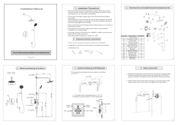 HIMK Shower System, Wall Mounted Shower Faucet Set for Bathroom Bathtub & Shower System Installation Manual | Manualzz