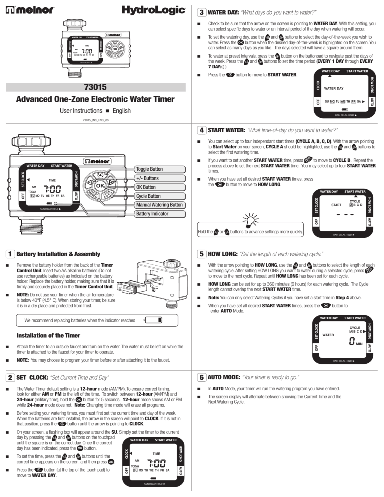 Melnor 73015 User manual | Manualzz