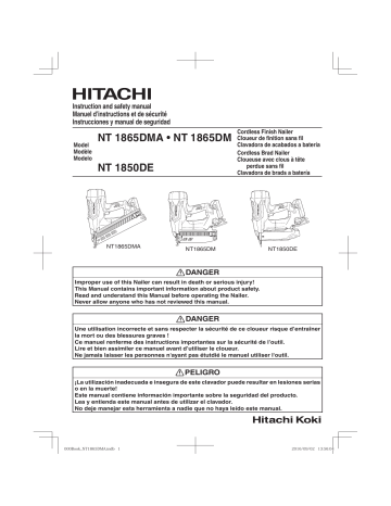 Metabo HPT NT1865DM Finish Nailer User Manual | Manualzz