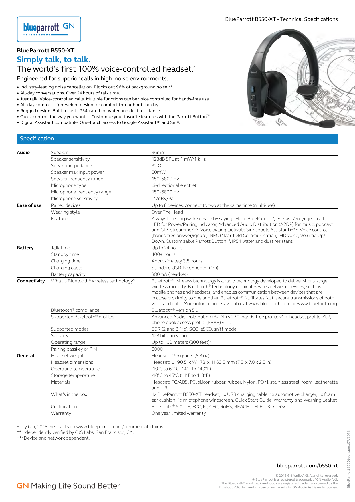blue parrot headset warranty