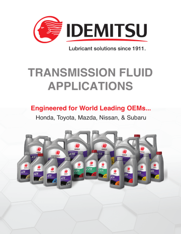 Idemitsu 30040097-75000C020 Transmission Fluid Application Guide | Manualzz