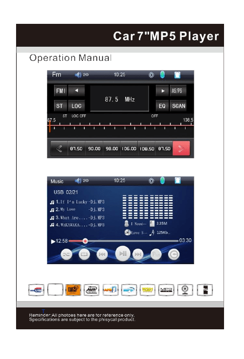 CAMECHO Camecho 2 din Car Multimedia Player 1080P Full HD 6.2" LCD