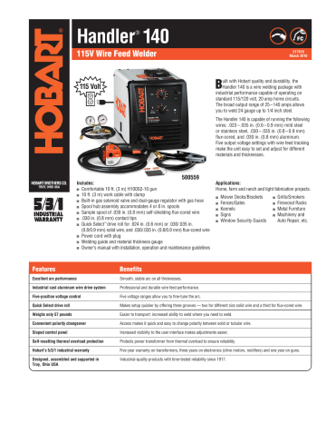Hobart 500559 MIG Welding Equipment User Manual | Manualzz