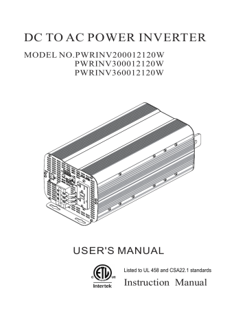 AIMS Power PWRINV300012120W User manual | Manualzz