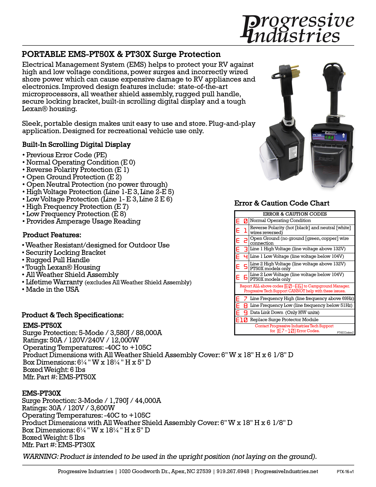 PROGRESSIVE INDUSTRIES EMS-PT50X Specification | Manualzz