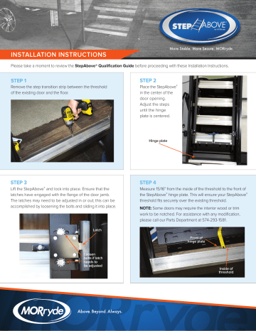 MOR/ryde STP-4-30-03H Steps & Ladder Installation instructions | Manualzz