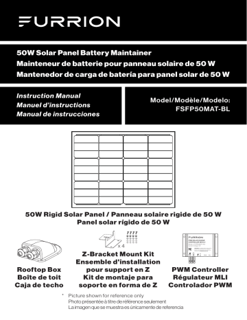 Installation. Furrion 50 Watt Rigid Solar Panel Battery Maintainer Kit, 50W Solar Panel Battery Maintainer | Manualzz