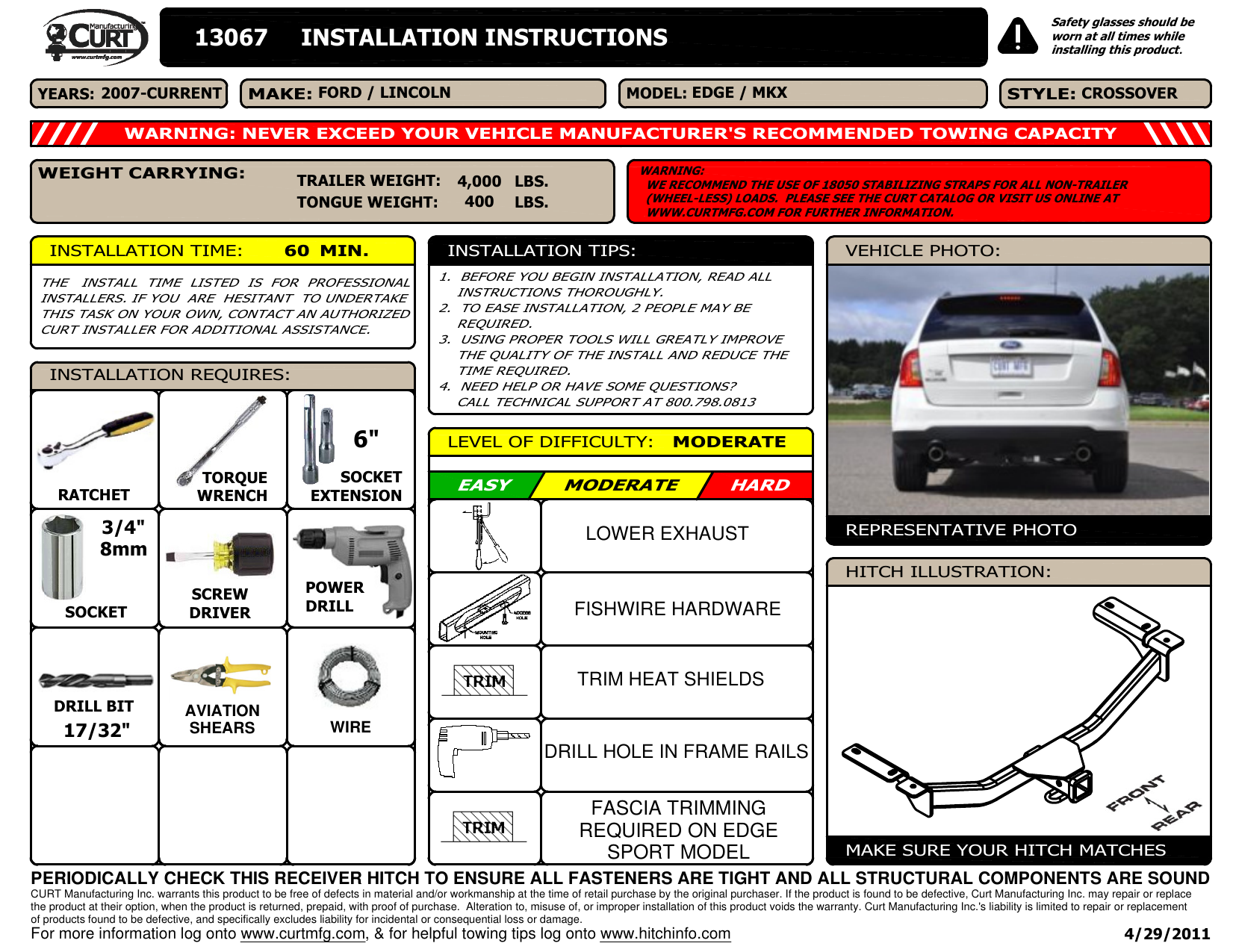 CURT 13067 Receiver Installation Manual | Manualzz