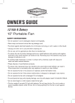 RoadPro RP8000 Ventilation Owner's Guide