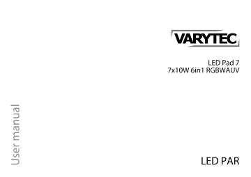 Varytec LED Pad7 7x10W 6in1 RGBAWUV BL User Manual | Manualzz