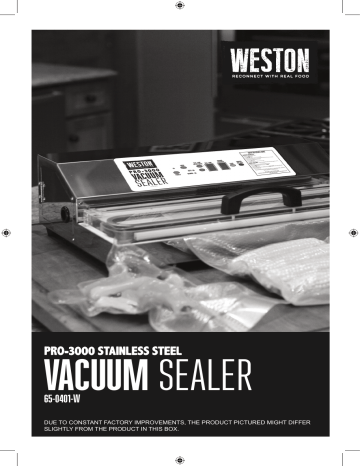 Weston 65-0401-W Pro-3000 Vacuum Sealer (Stainless Steel) Use and Care  Guide