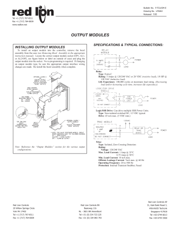 Red Lion OMD Process Control Accessory Product Manual | Manualzz