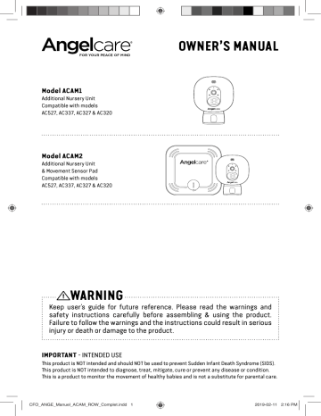 Angelcare ACAM1 & ACAM2 Instruction Manual