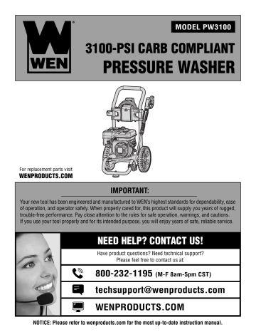 Wen pressure deals washer 3100 psi