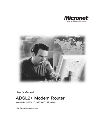 Micronet SP3364C ADSL2  Modem Router Manual | Manualzz