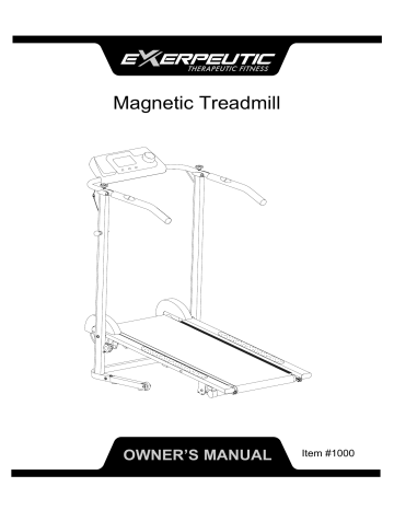 Exerpeutic manual outlet treadmill instructions