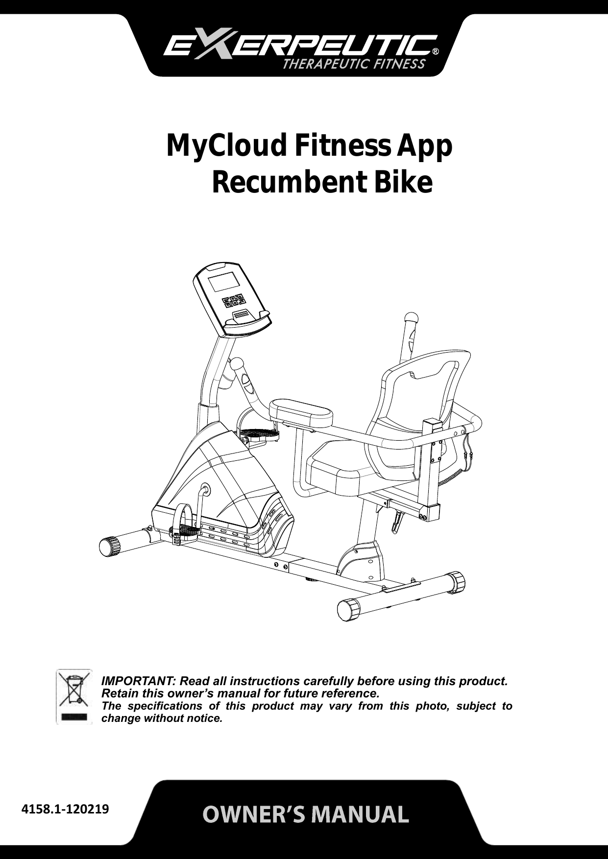 Exerpeutic Manual Recovery Exerciser