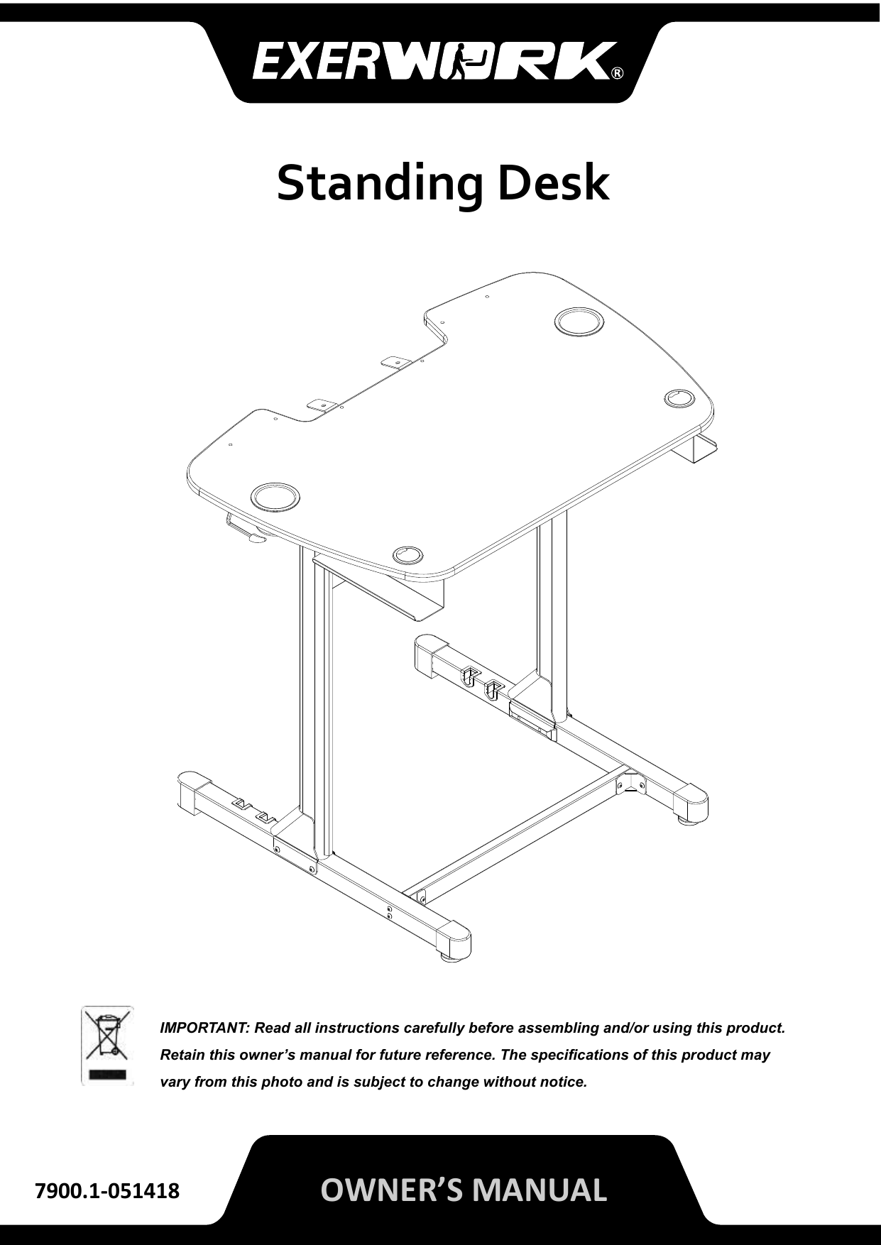 Exerwork desk best sale bike manual