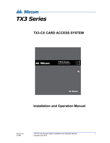 Mircom LT-980 TX3-CX Card Access System Manual | Manualzz