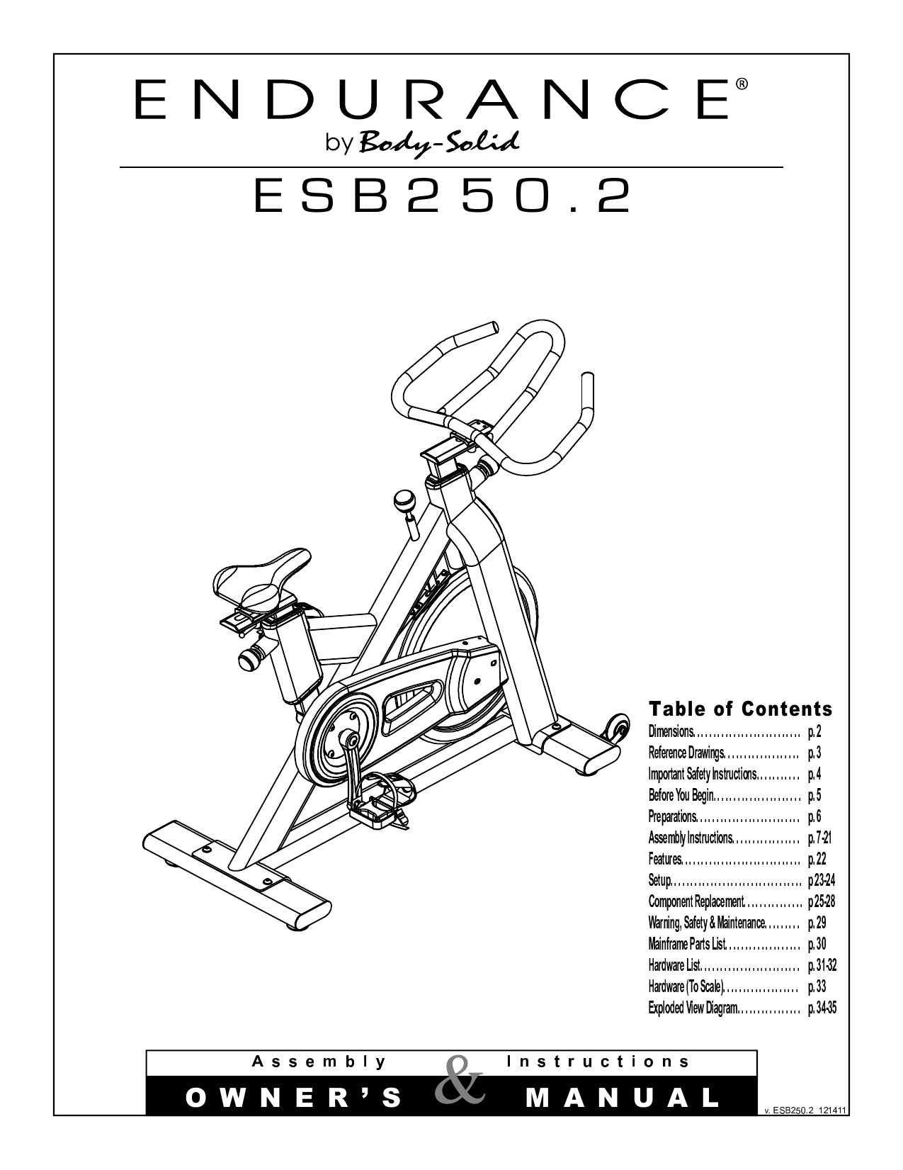 Body Solid Esb250 Owner S Manual Manualzz