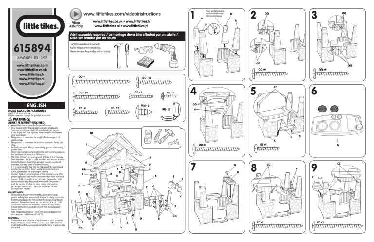 Little Tikes Home Garden Playhouse User Manual Manualzz