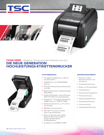 Tsc Tx Series Produktdatenblatt Manualzz