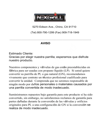 Nexgrill 710-0586 Sams Club Manual de usuario | Manualzz