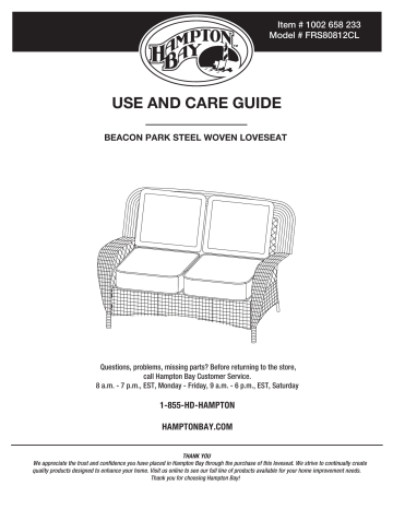 Hampton Bay Beacon Park Brown 7-Piece Wicker Outdoor Deep Seating Set User guide | Manualzz