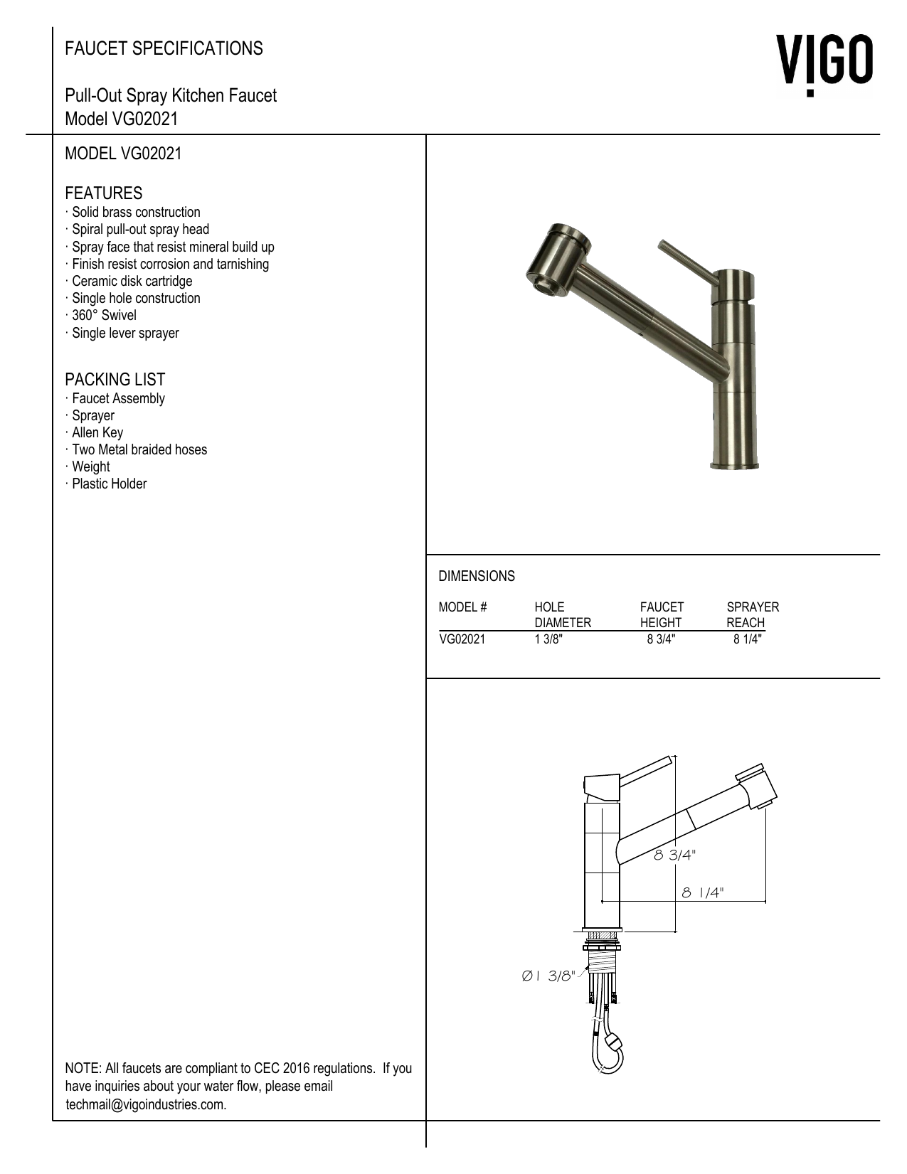 Vigo Vg15442 Vg02021st Vg15419 Vg02021stk1 Vg02021stk2 Vg15427 Vg02021stmb Installation Guide Manualzz