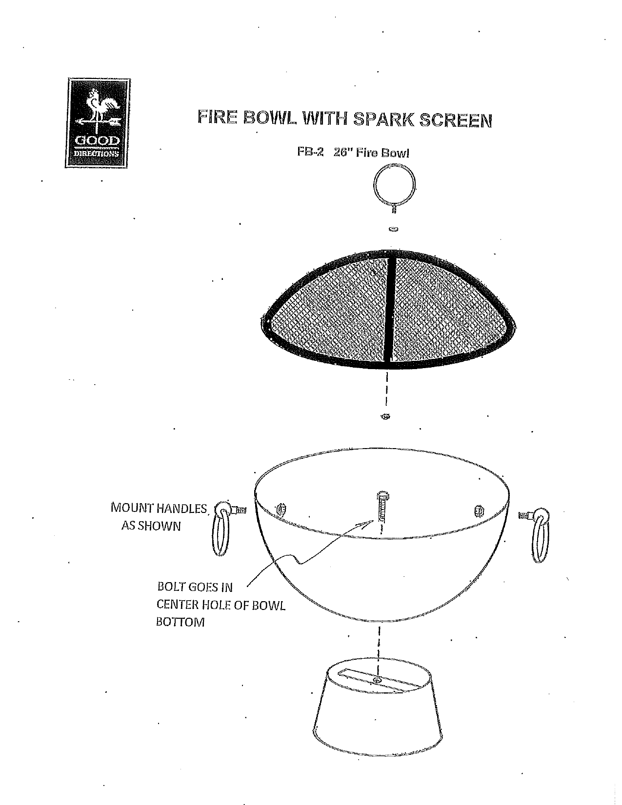 Good Directions 26 in. Spark Screen Instructions