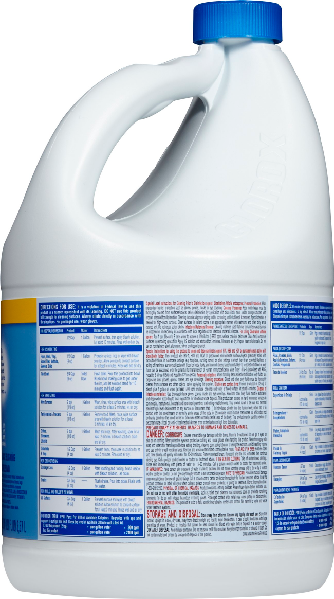 Clorox 4460030798 121 oz. Concentrated Germicidal Bleach Instructions / Assembly Manualzz