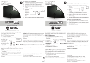 GE 33678 GE Pro Ultra Edge Indoor Amplified Antenna Full Product Manual