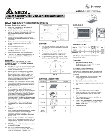 Delta ITG50 Bathroom Fan 