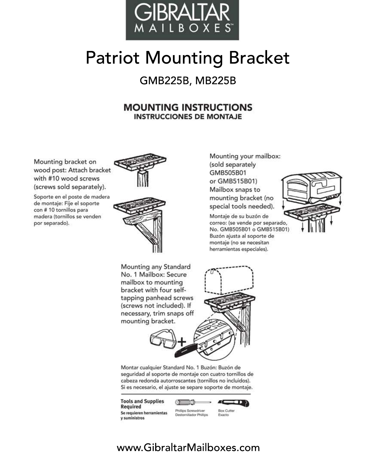 Gibraltar Mailboxes GMB225B Operating instructions Manualzz