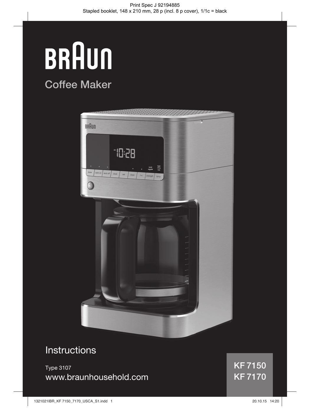 Braun KF7150BK User guide | Manualzz