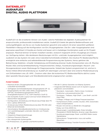 Biamp AudiaFLEX Datenblatt | Manualzz